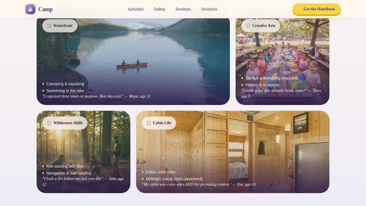Basecamp — Immersive Wilderness Adventure Landing Page Template