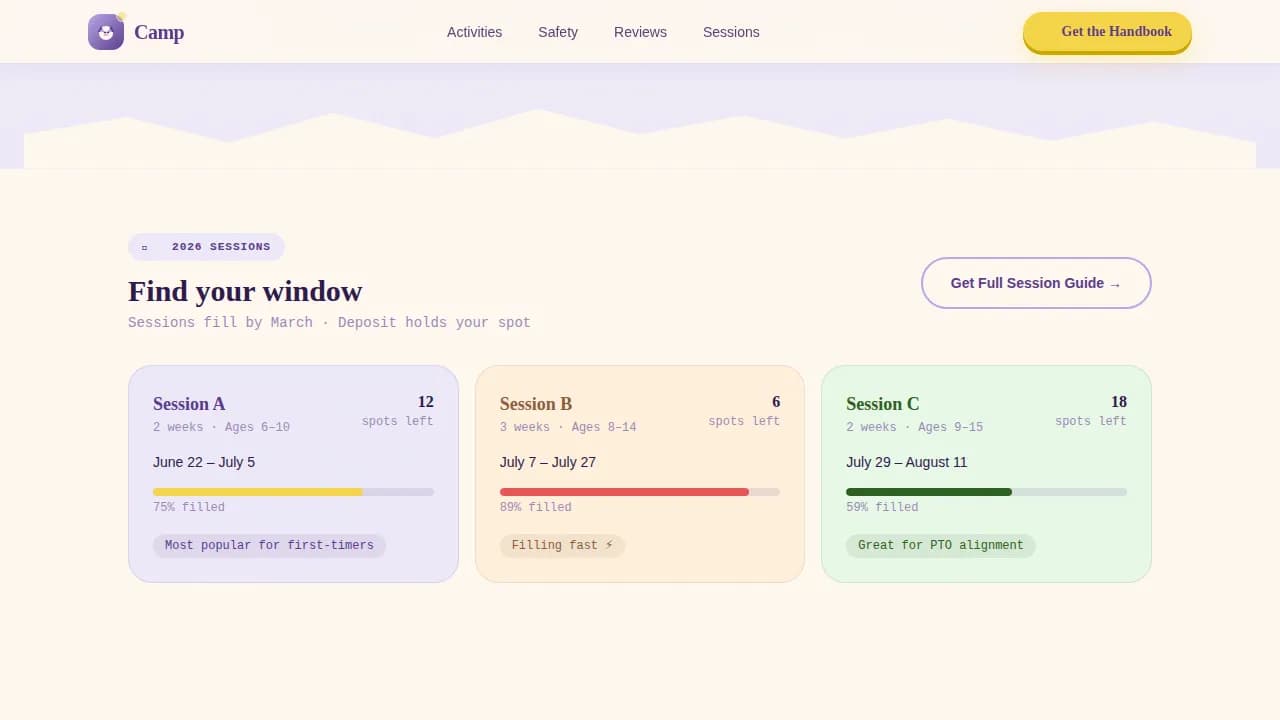 Basecamp — Immersive Wilderness Adventure Landing Page Template