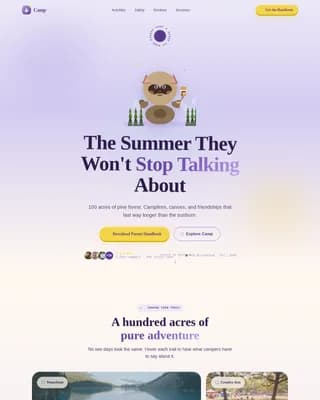 Basecamp — Immersive Wilderness Adventure Landing Page Template