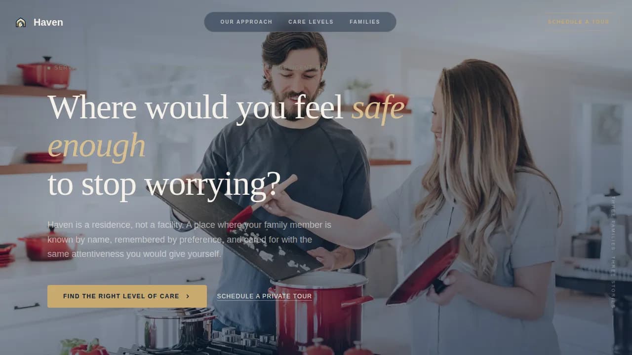 Sanctuary — Trusted Senior Living Landing Page Template