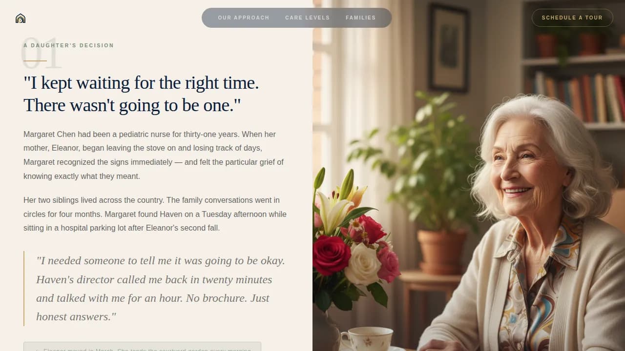 Sanctuary — Trusted Senior Living Landing Page Template