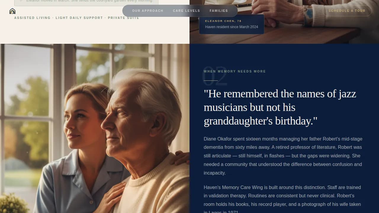 Sanctuary — Trusted Senior Living Landing Page Template