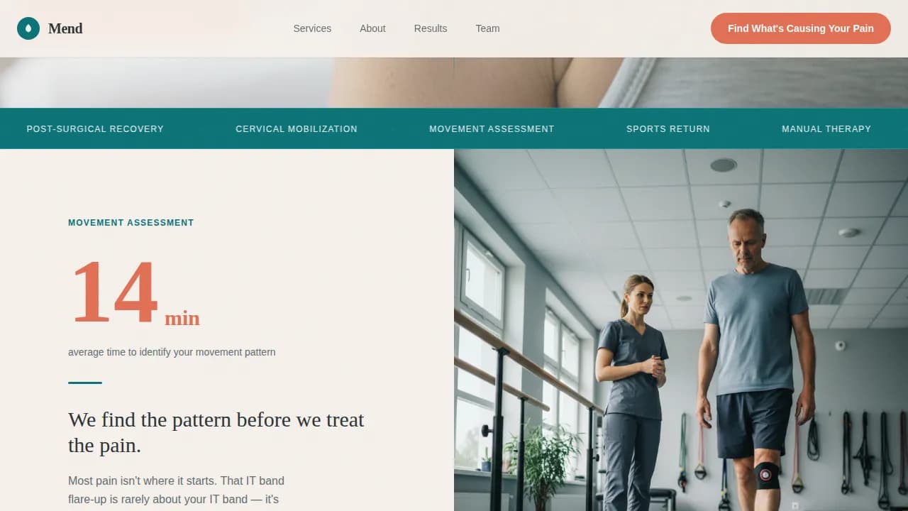 Restore — Evidence-Based Physical Therapy Landing Page Template