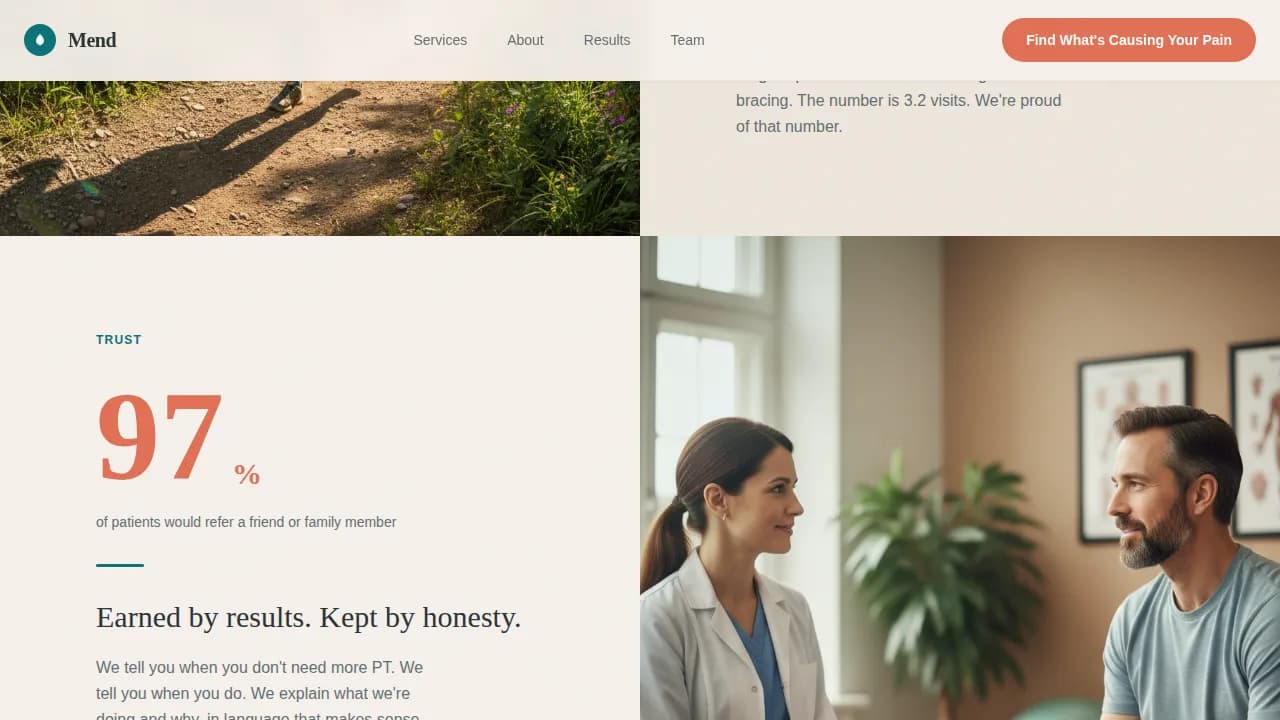Restore — Evidence-Based Physical Therapy Landing Page Template