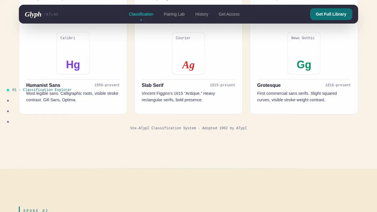 Glyph — Discover Typeface Pairing Landing Page Template
