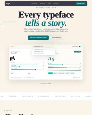 Glyph — Discover Typeface Pairing Landing Page Template