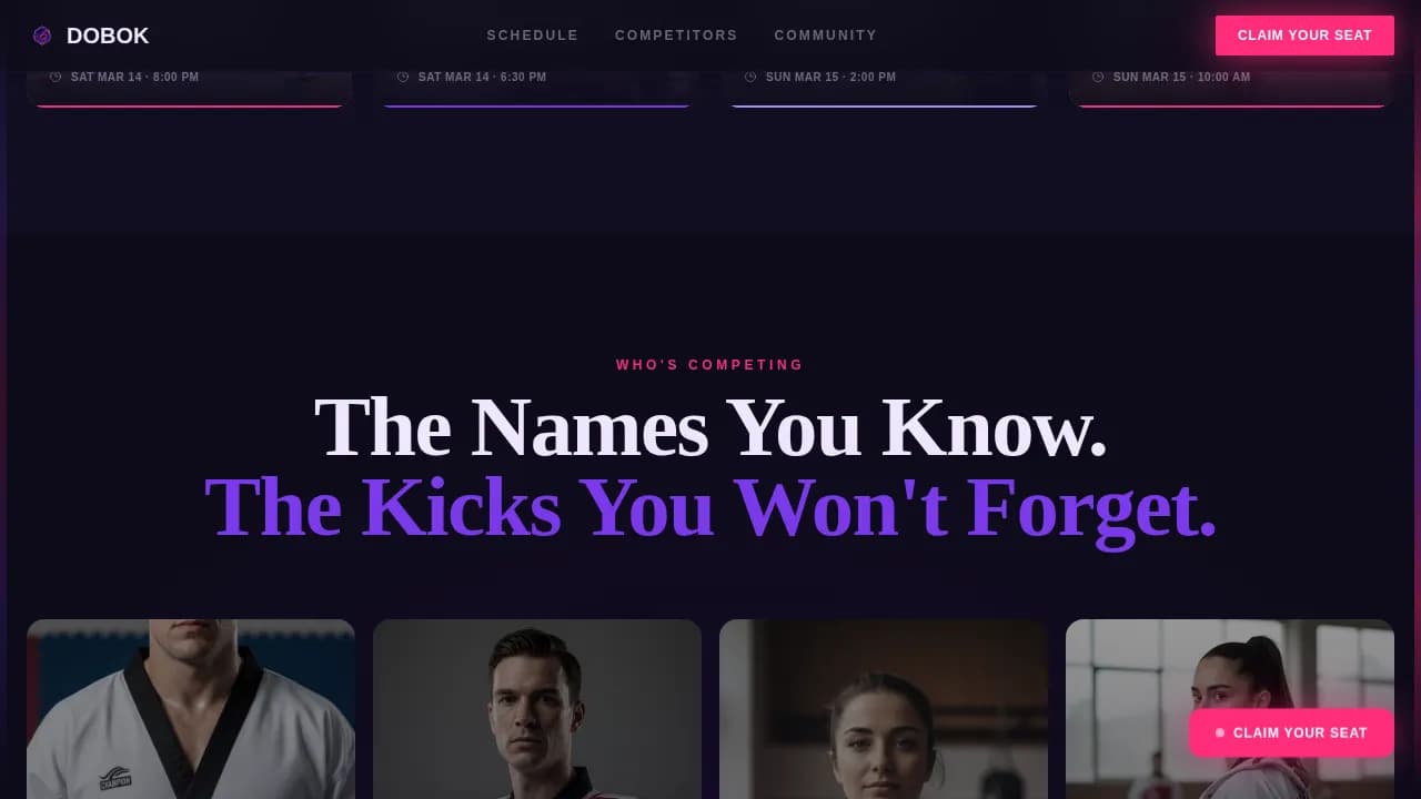 Taekwondo Professional Website Template