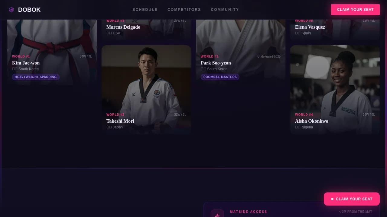 Taekwondo Professional Website Template