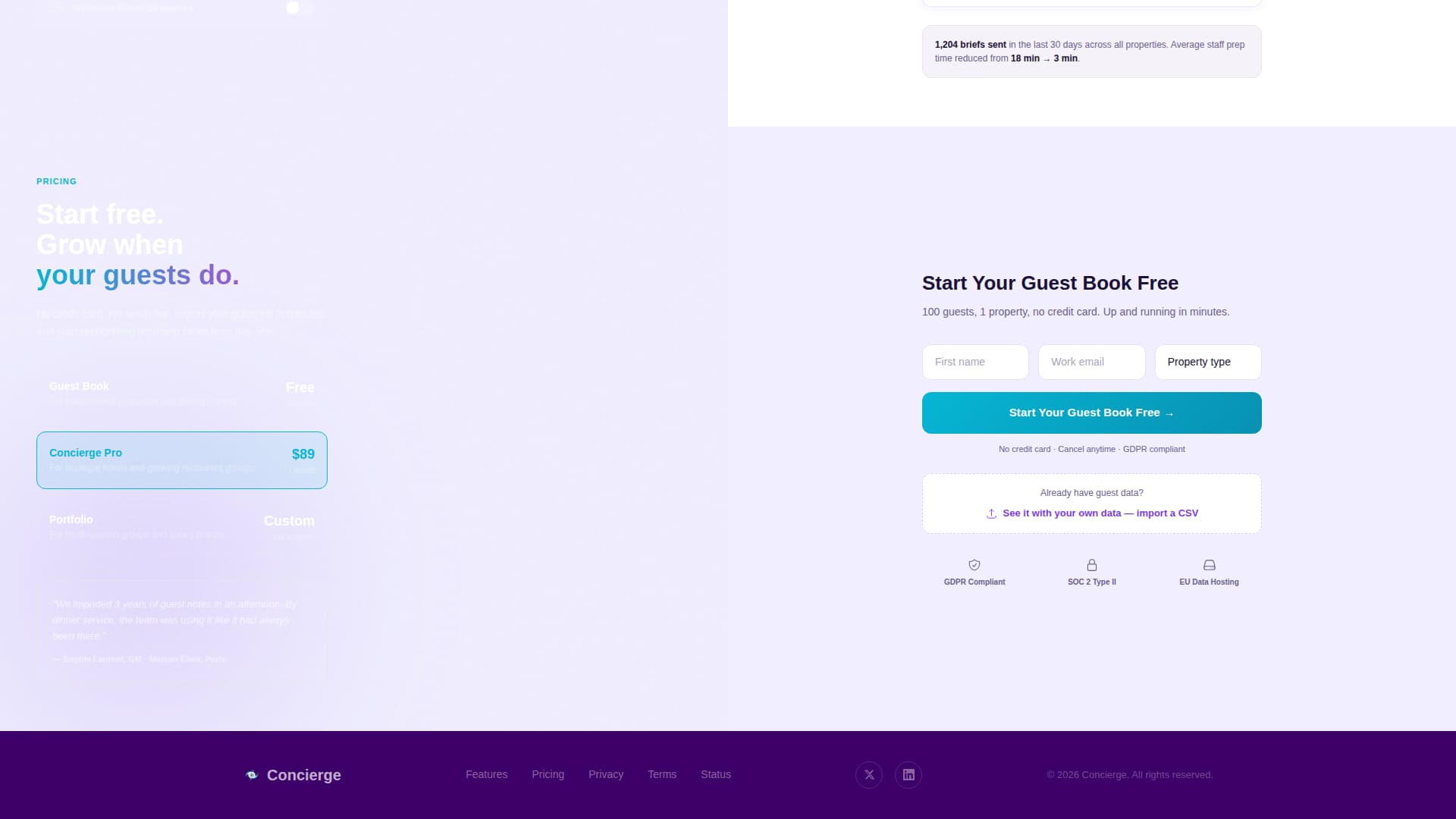 Elevate — Premium Guest Services Landing Page Template