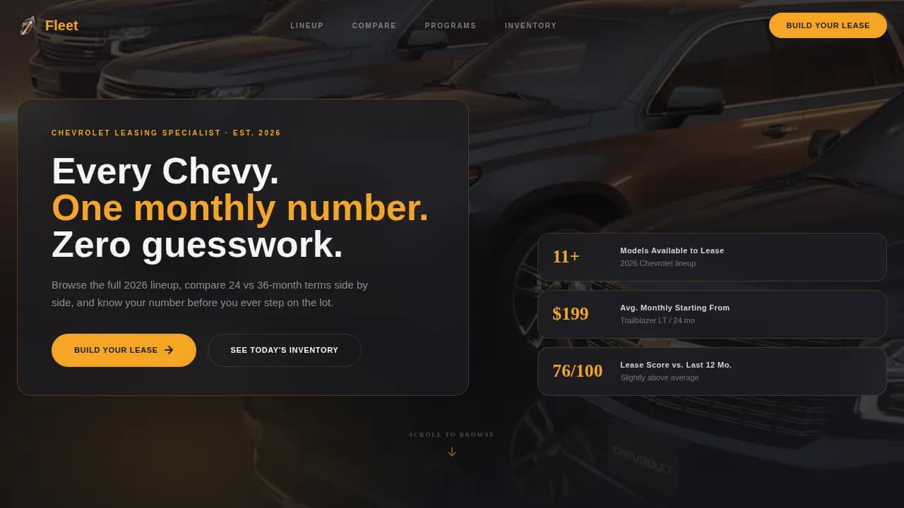 Drive — Premium Chevrolet Leasing Landing Page Template