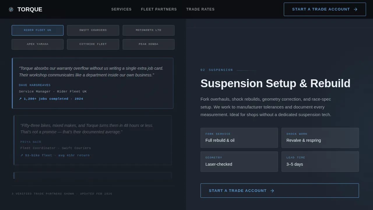 Accelerate — Premium Motorcycle Repair Landing Page Template