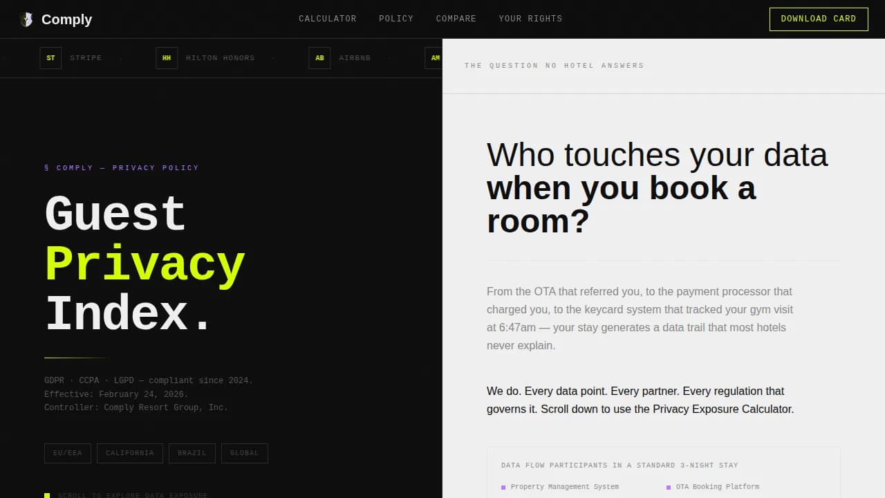 Privacy — Transparent Guest Data Policy Landing Page Template