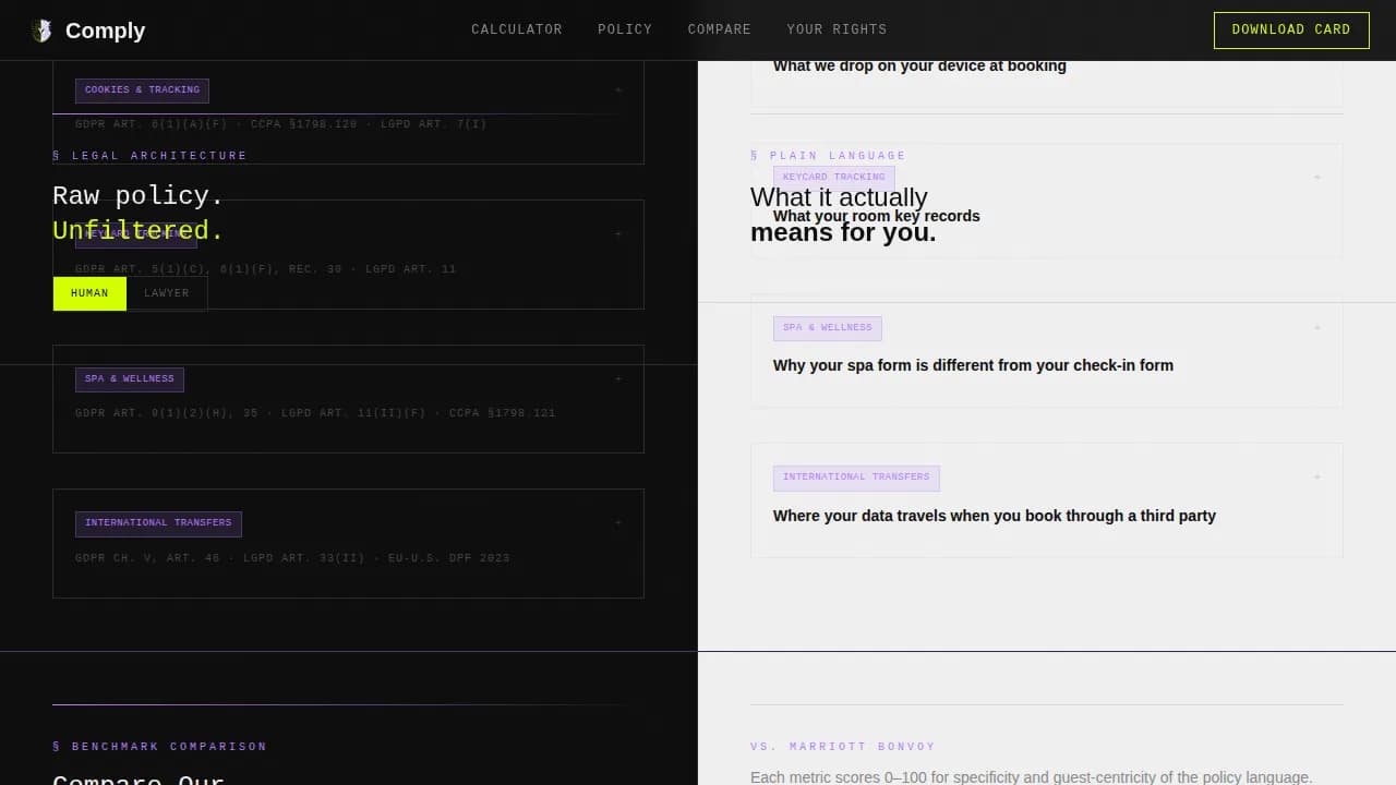 Privacy — Transparent Guest Data Policy Landing Page Template