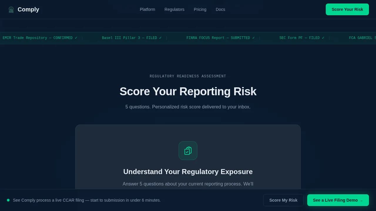 Navigate — Intelligent Regulatory Hub Landing Page Template