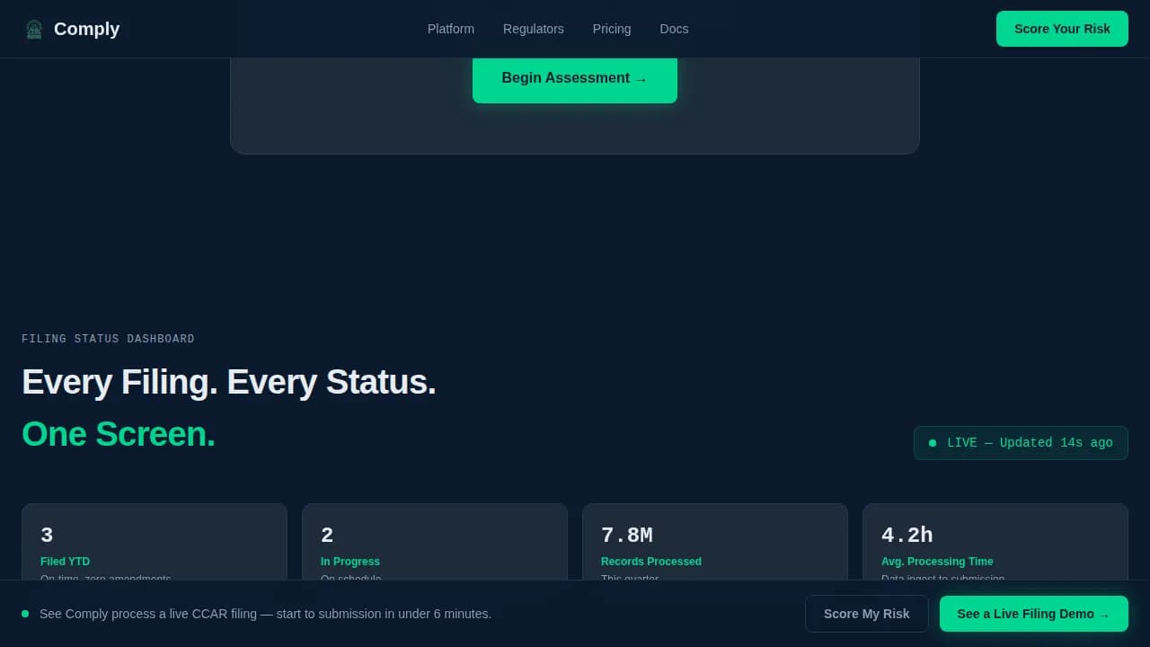 Navigate — Intelligent Regulatory Hub Landing Page Template