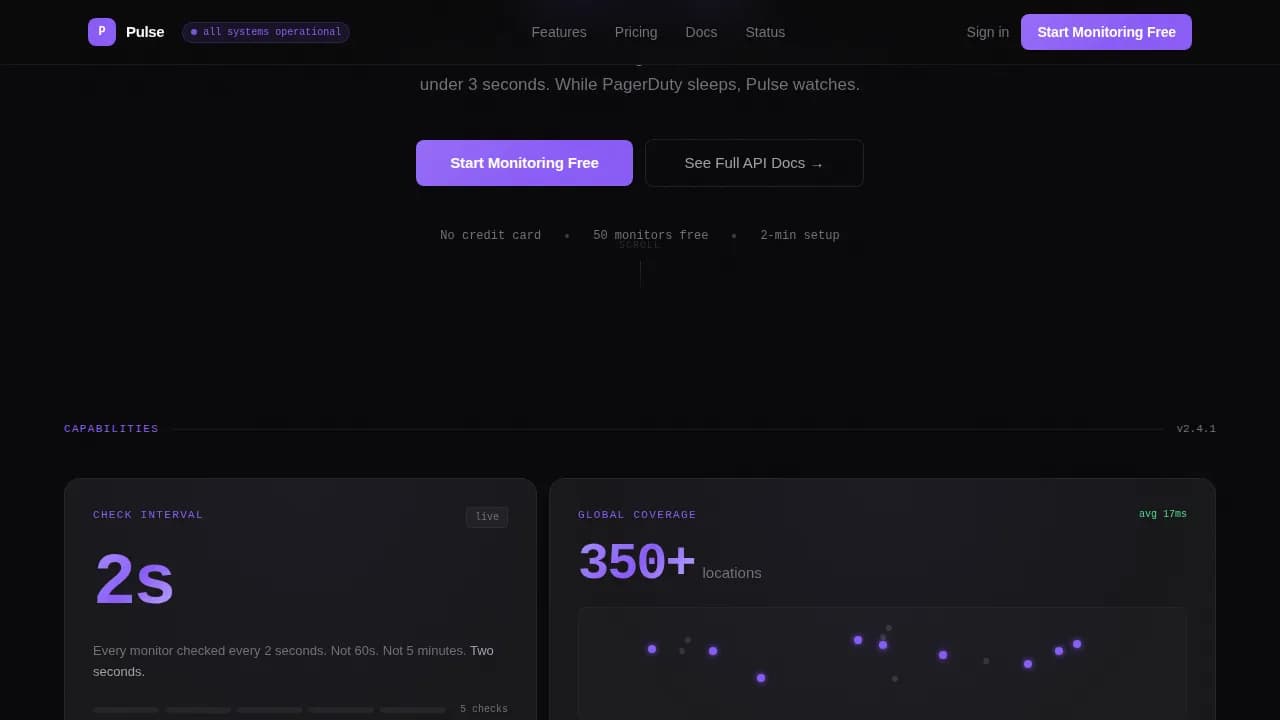 Monitor - DevOps Uptime Tracking Landing Page Template
