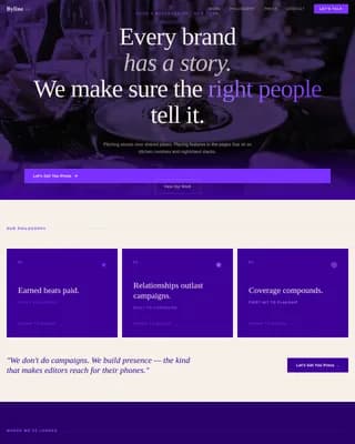 Byline - Manifesto-Driven Food PR Agency Landing Page Template