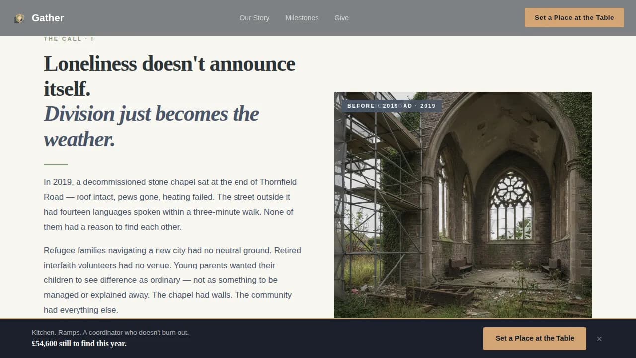 Gather — Inclusive Community Fundraising Landing Page Template
