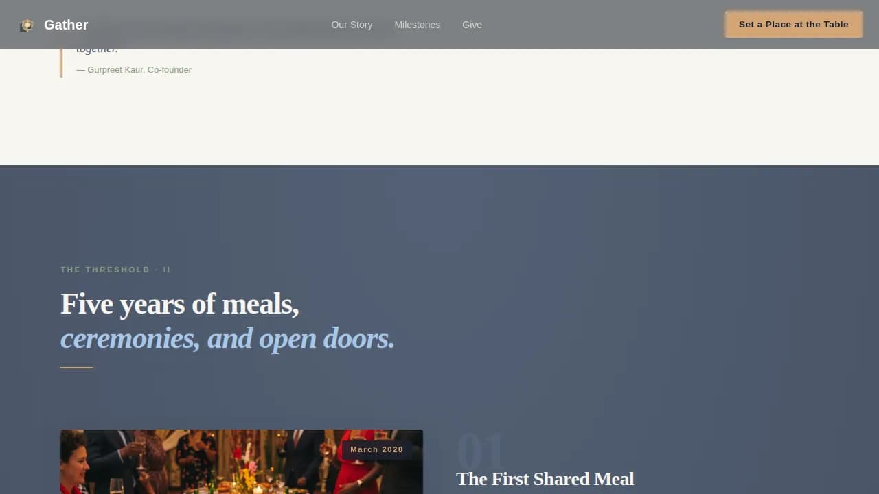 Gather — Inclusive Community Fundraising Landing Page Template