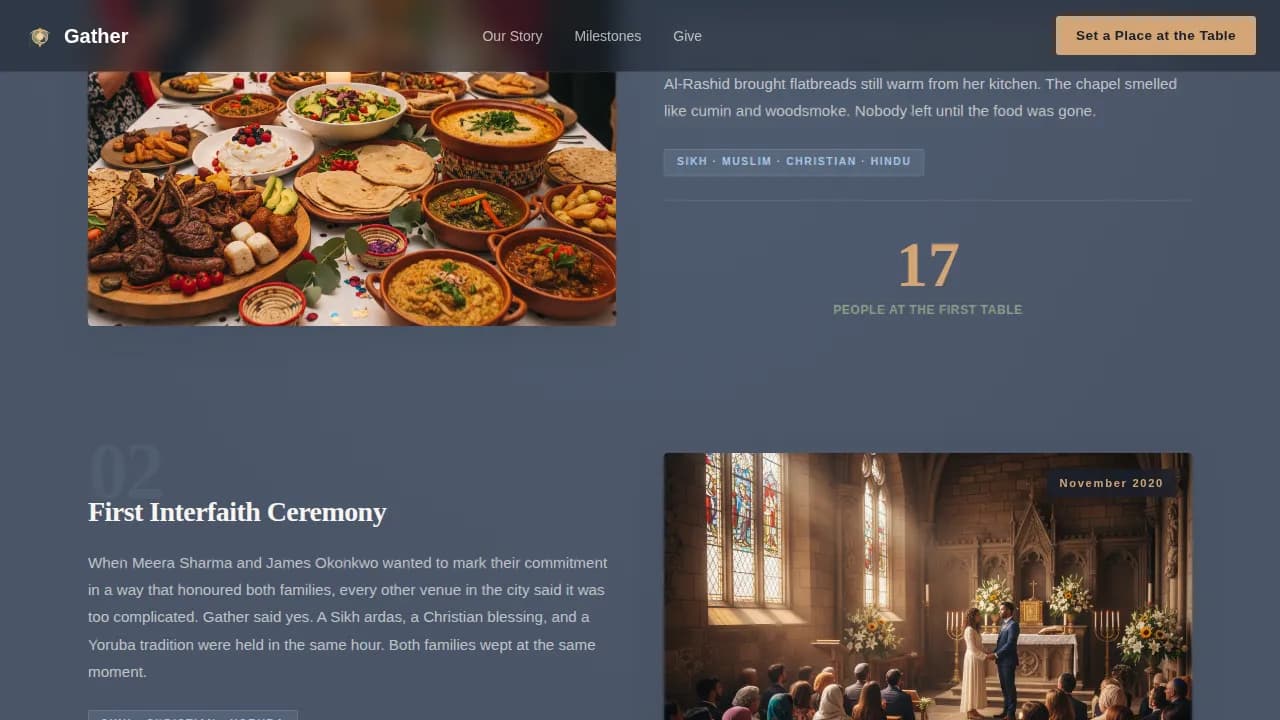 Gather — Inclusive Community Fundraising Landing Page Template