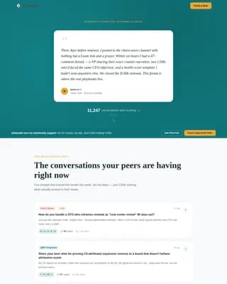 Advocate — Thriving SaaS Community Landing Page Template