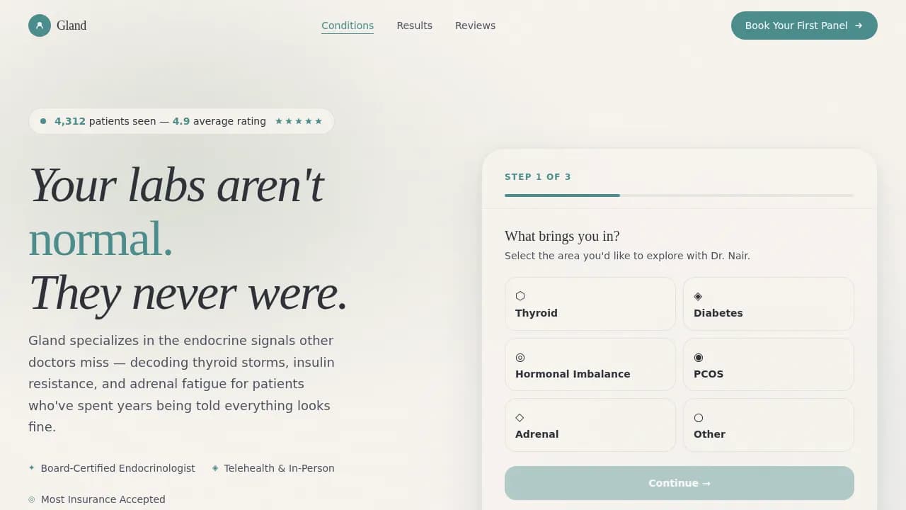Endocrinologist Booking Website Template
