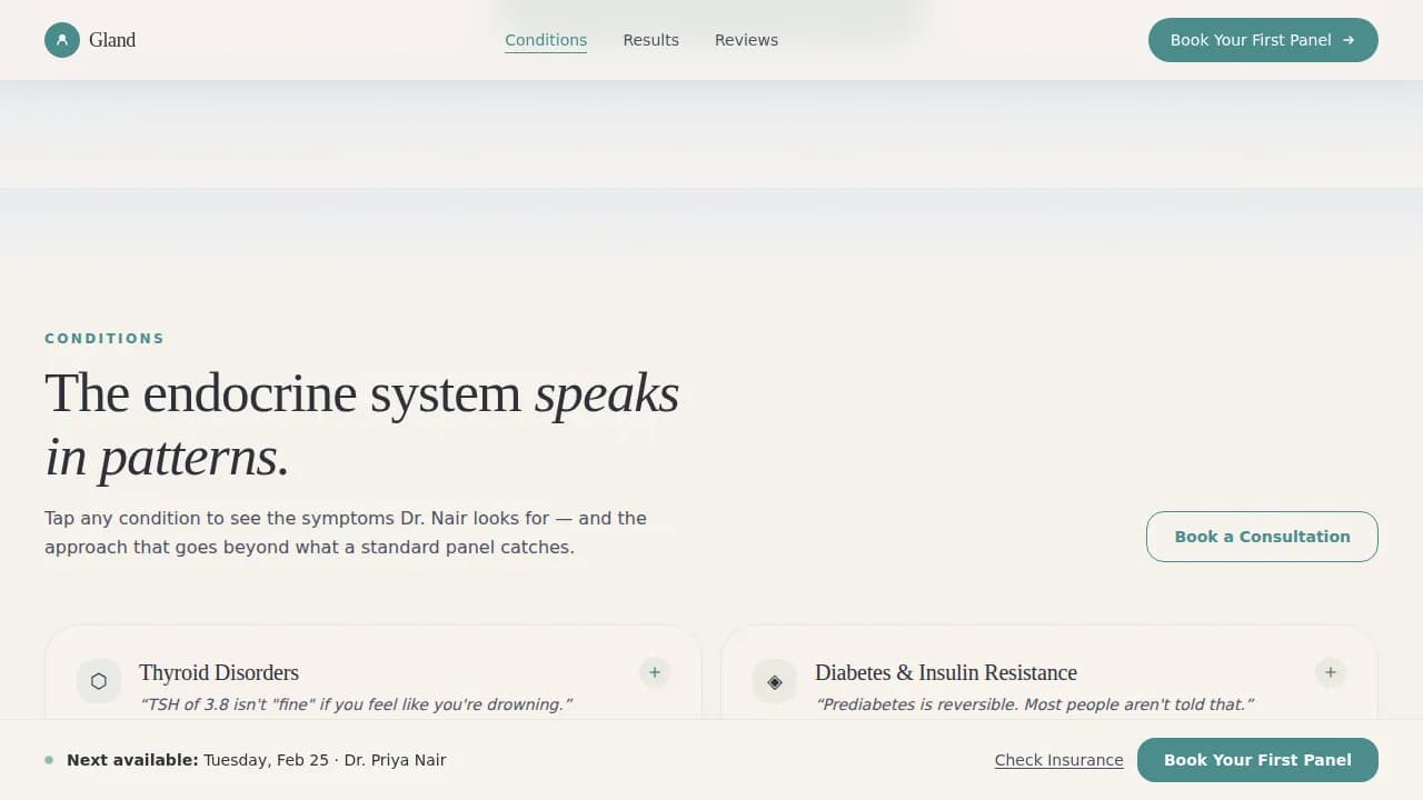 Endocrinologist Booking Website Template