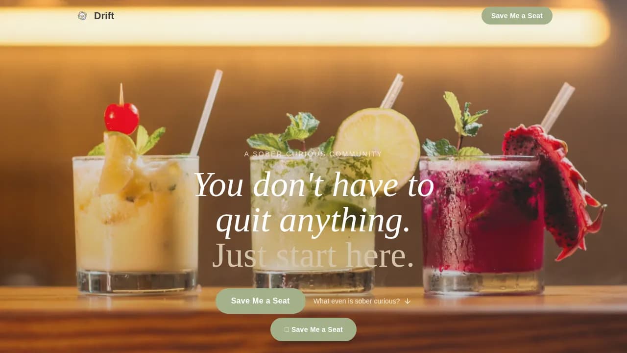 Thrive — Inclusive Alcohol-Free Community Landing Page Template
