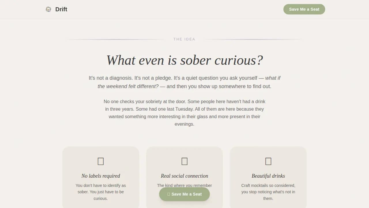 Thrive — Inclusive Alcohol-Free Community Landing Page Template