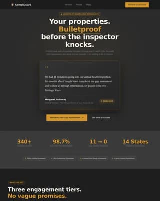 Comply — Trusted Hospitality Operations Landing Page Template