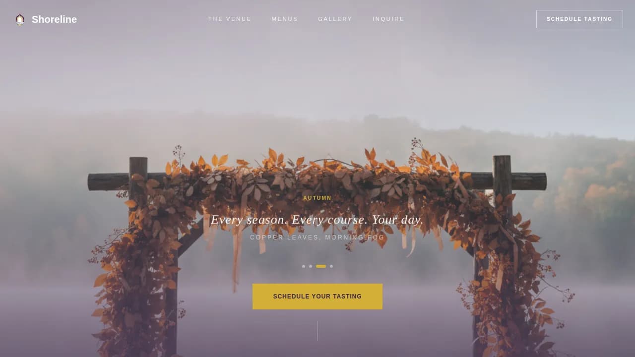 Waterside — Premium Wedding Venue Landing Page Template