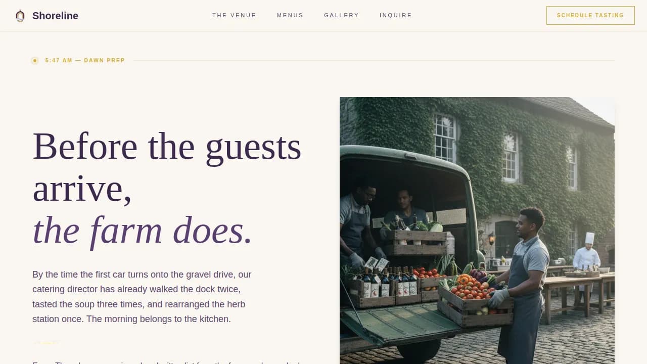Waterside — Premium Wedding Venue Landing Page Template