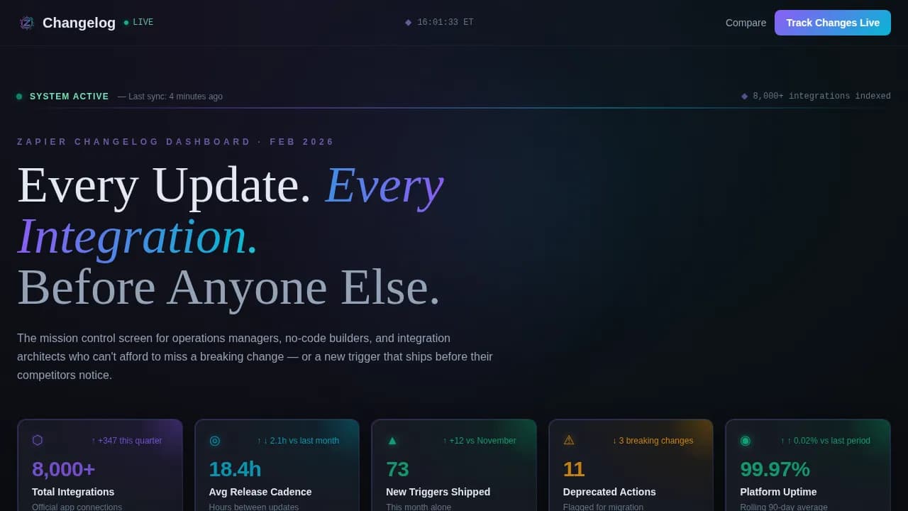 Release — Live Tracker Updates Landing Page Template