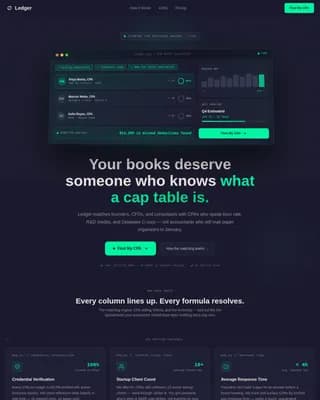 Ledger - Smart CPA Matchmaking Landing Page Template