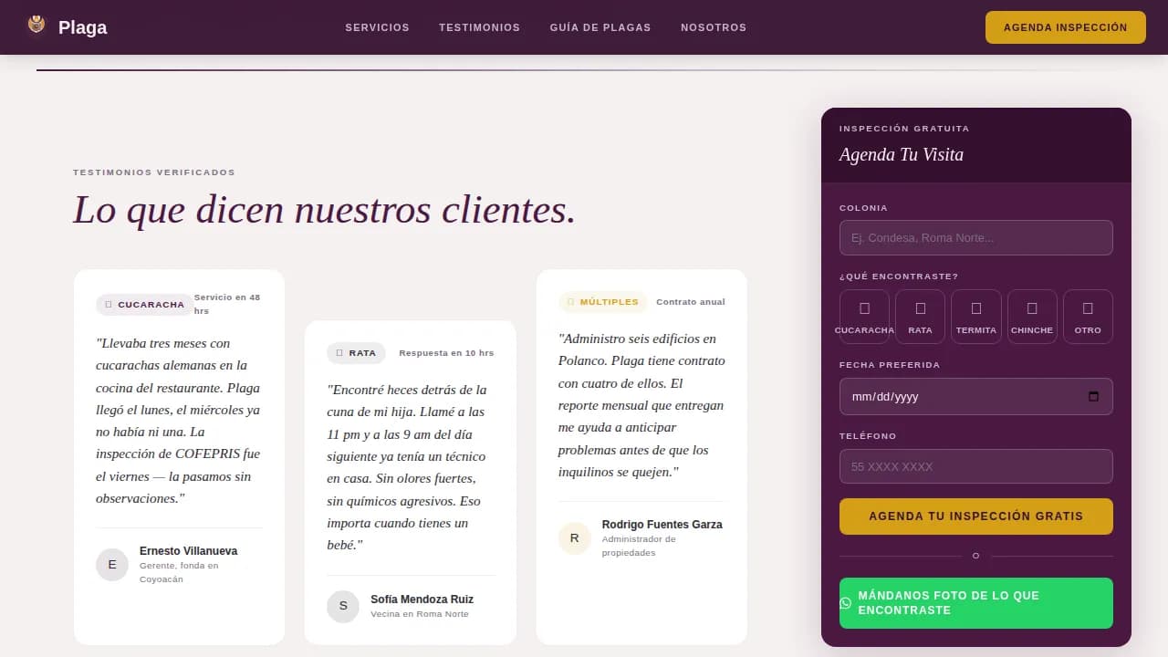 Exterminate — Professional Pest Management Landing Page Template
