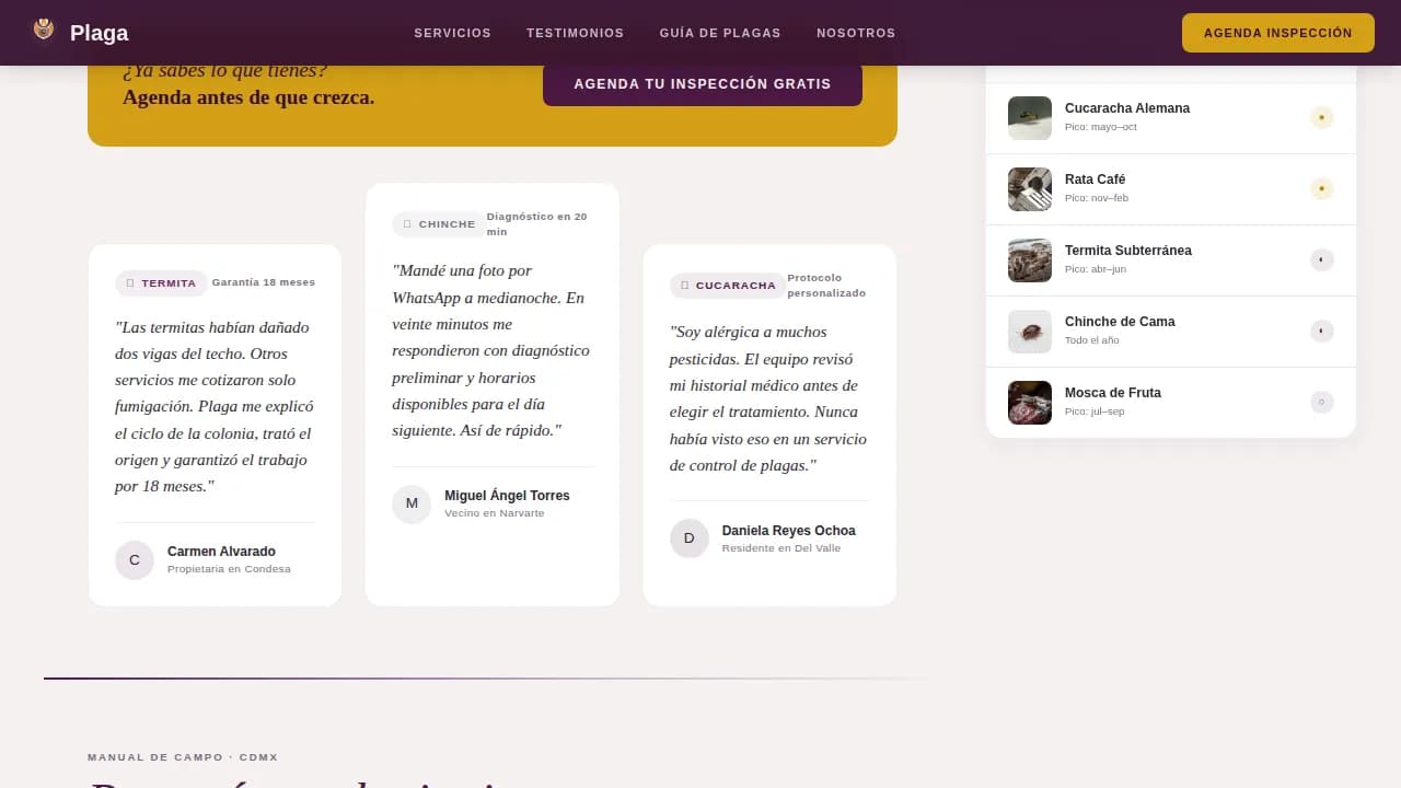 Exterminate — Professional Pest Management Landing Page Template