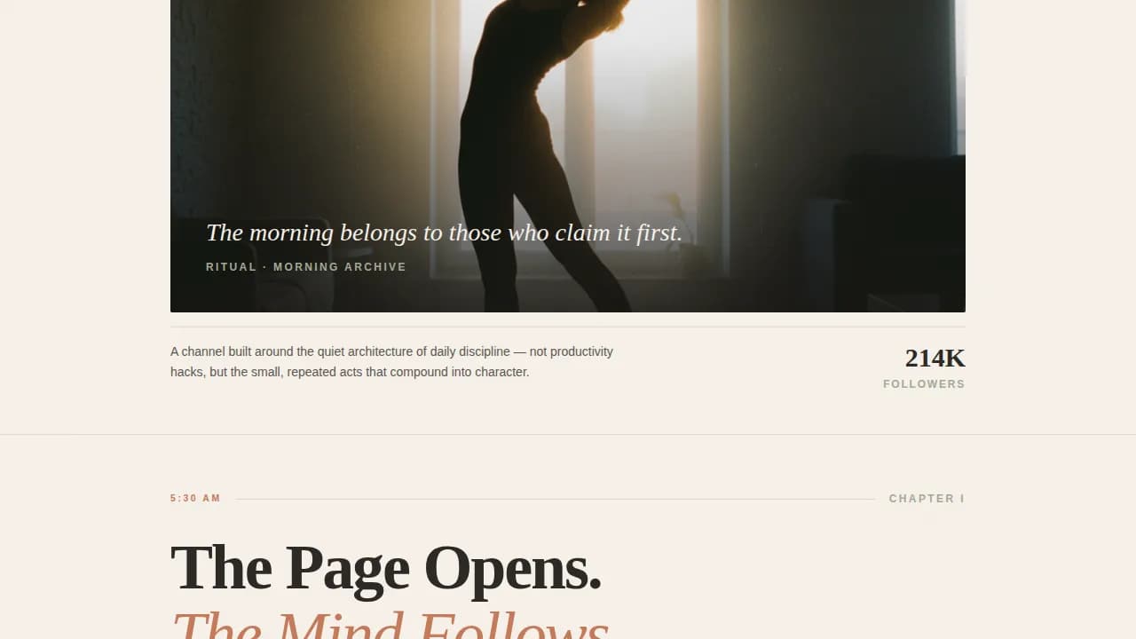 Ritual - Editorial Habit Building TikTok Landing Page Template