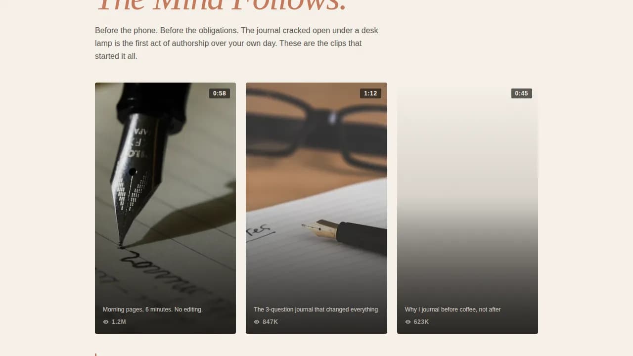 Ritual - Editorial Habit Building TikTok Landing Page Template