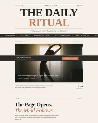 Ritual - Editorial Habit Building TikTok Landing Page Template