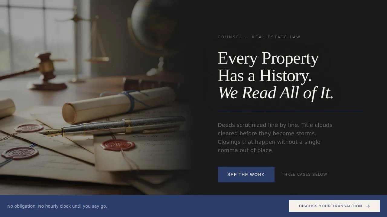 Advocate — Authoritative Property Law Landing Page Template