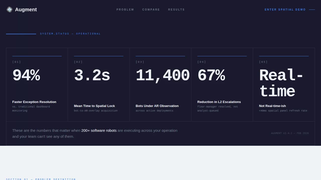 Augment - AR-Enhanced RPA Comparison Table Landing Page Template