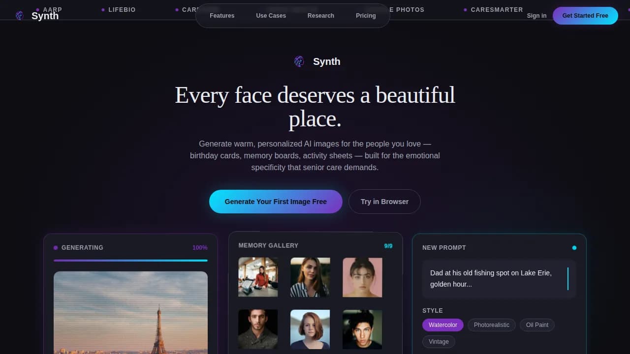 Synthesis — Smart Elderly Care Landing Page Template