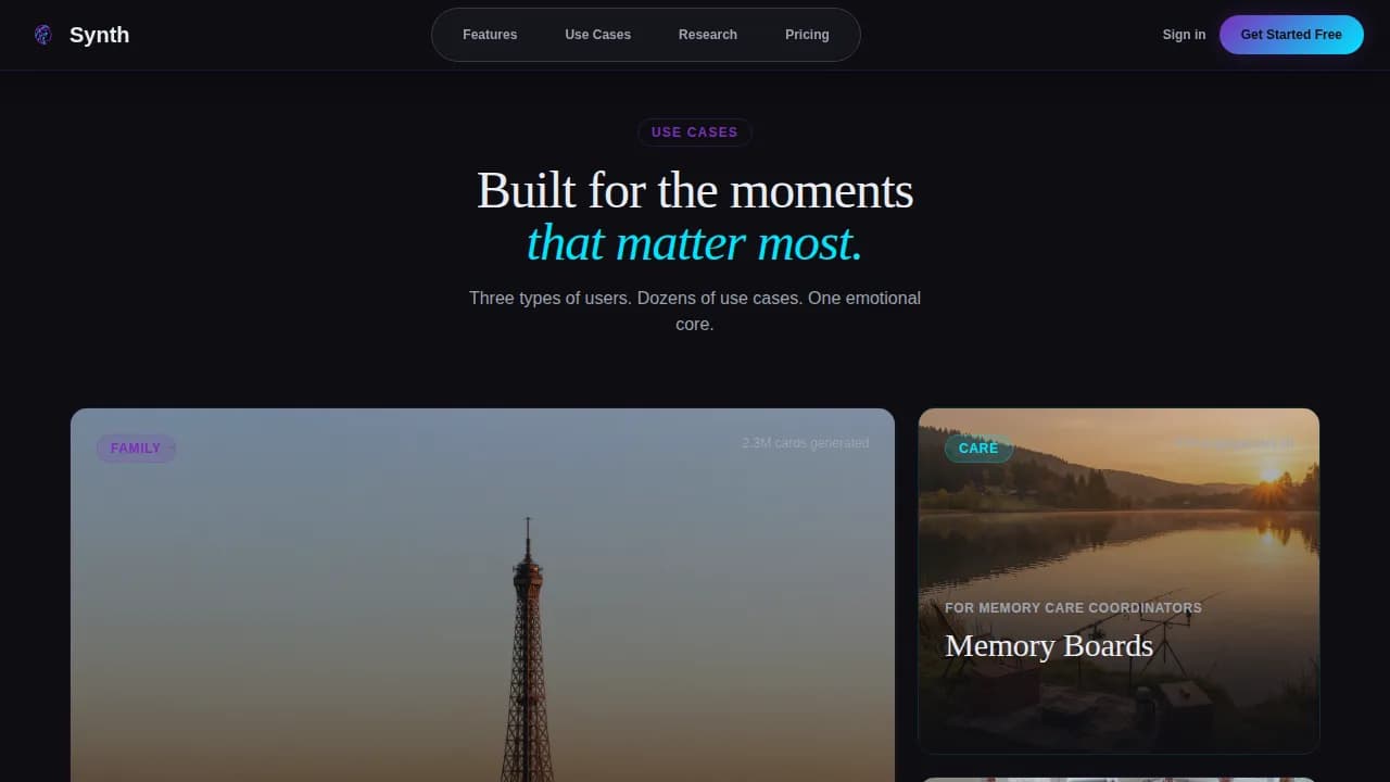 Synthesis — Smart Elderly Care Landing Page Template