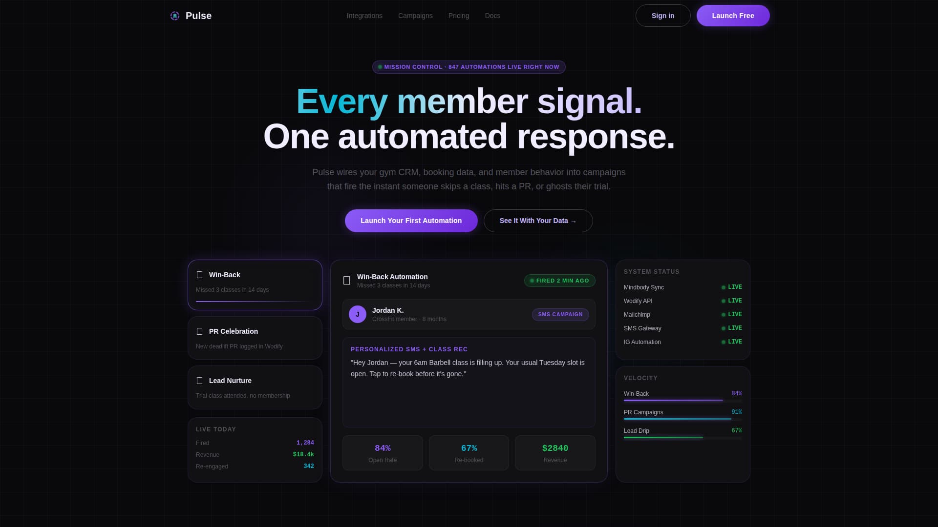 Pulse - Highvoltage Fitnessautomation Landing Page Template