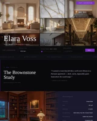 Studio — Immersive Interior Design Portfolio Landing Page Template