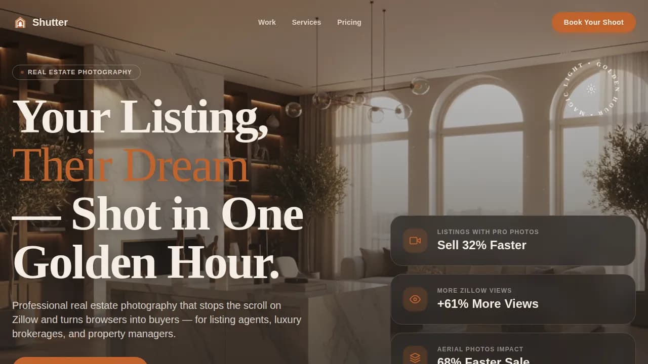 Capture — Professional Property Photography Landing Page Template
