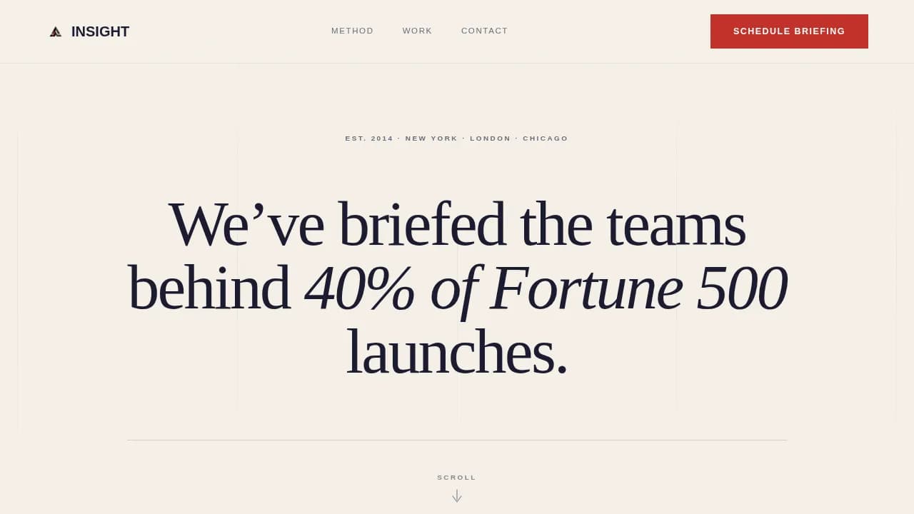 Boardroom — Executive Market Intelligence Landing Page Template