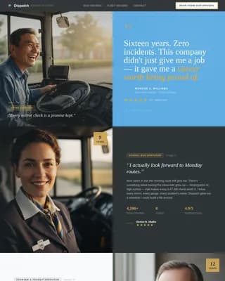 Transit — Expert Driver Testimonial Landing Page Template