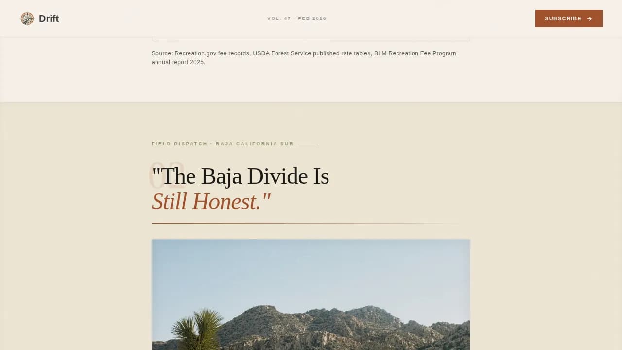 Van Life & Nomad Content Blog Website Template