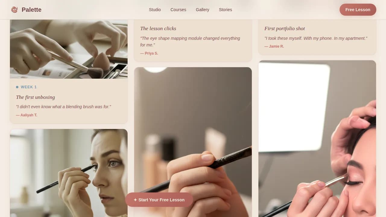 Artistry — Natural Beauty Makeup Landing Page Template